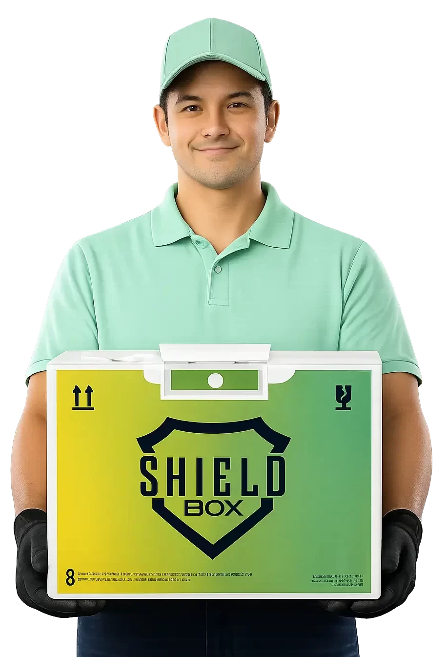 homem com caixa shield capital medh